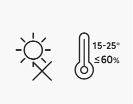 15–25℃, 습도 60% 이하