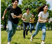 탐험형 향기게임 야외 미션 이동 모습